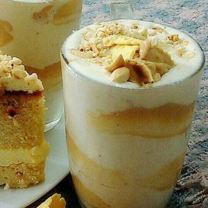 شیر+موز+کره بادام زمینی+وانیل+شکلات