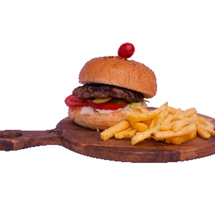 150 گرم گوشت/ گوجه/ کاهو/ خیارشور/ سس مخصوص