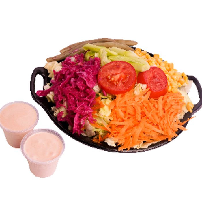 کاهو/ خیار/ گوجه/ هویج/ لوبیا سبز/ ذرت/ سس مخصوص