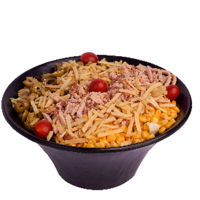 کاهو/ ژامبون/ ذرت/ زیتون/ چیپس خلال/ سس مخصوص