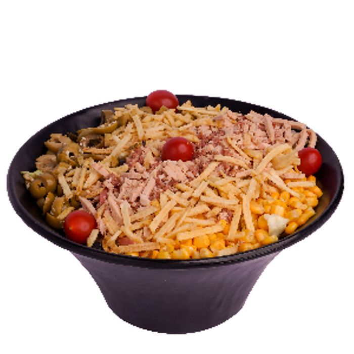 کاهو/ ژامبون/ ذرت/ زیتون/ چیپس خلالی/ سس مخصوص