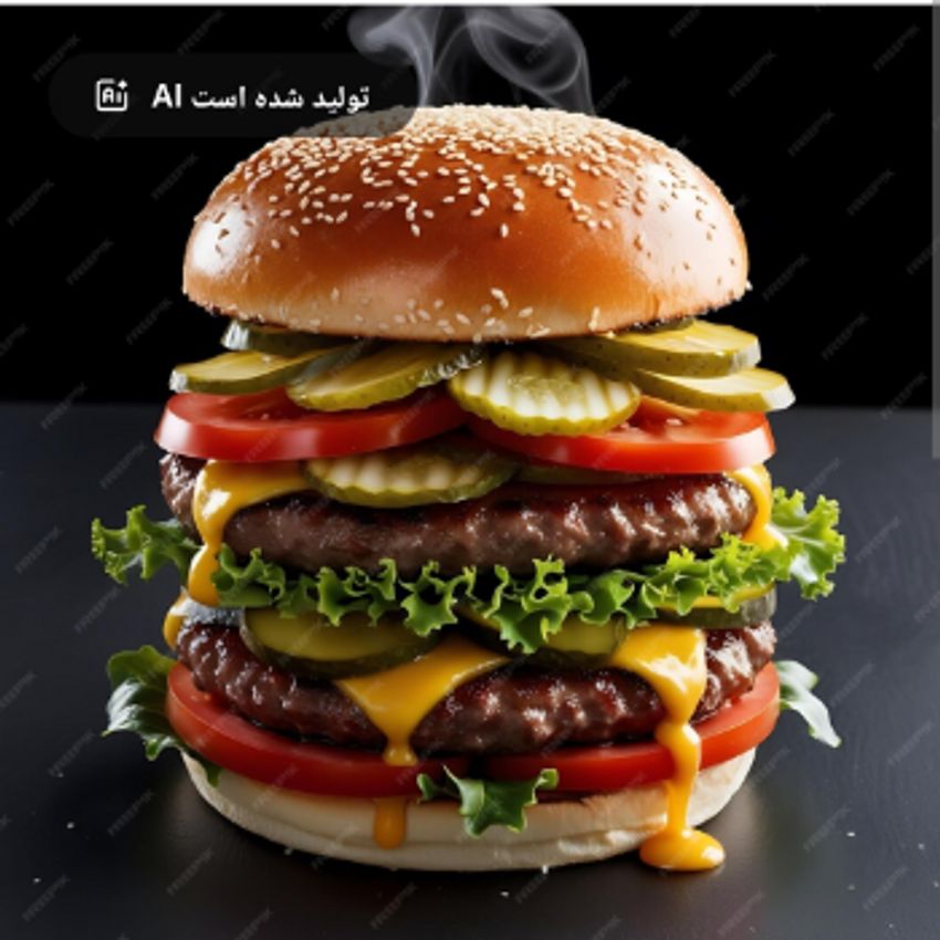 دو عدد برگر ژامبون قارچ و پنیر و..
