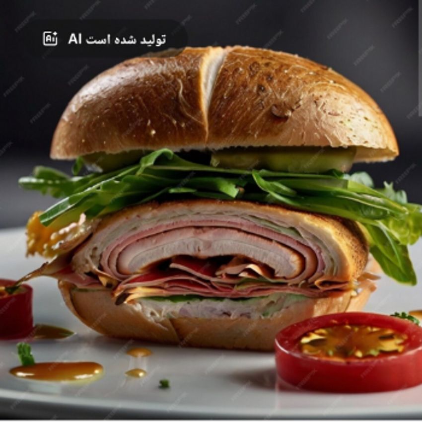 یه عدد برگر ژامبون قارچ و پنیر و..