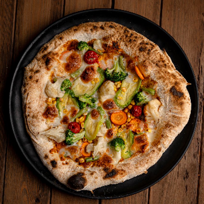 پنیر پیتزا-کدو-لوبیا سبز-هویج-بروکلی-گل کلم-گوجه گیلاسی-ذرت-زیتون-ادویه-آویشن