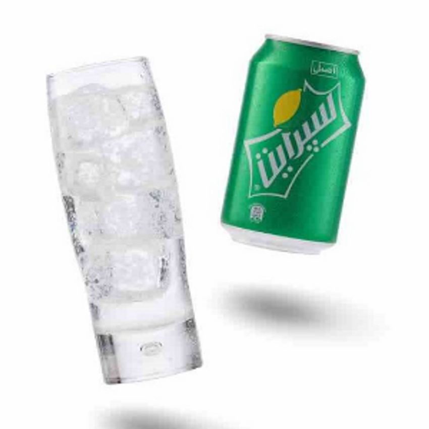 نوشابه قوطی همراه با لیوان یخ.......
