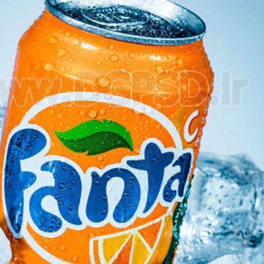 نوشابه فانتا زرد همراه لیوان یخ ........