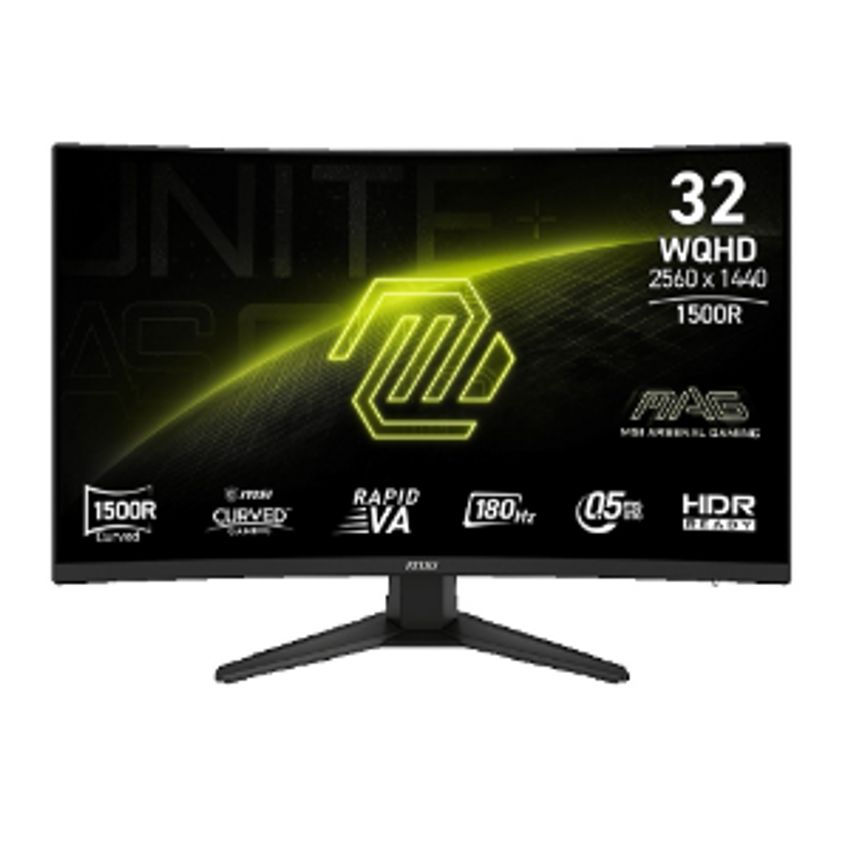 31.5" CURVED 1500R/RAPID VA/2K/180HZ/0.5MS
/HDR READY/300NITS/SRGB:124%/DCIP3:92%
/10BIT/1B COLOR/FIX STAND