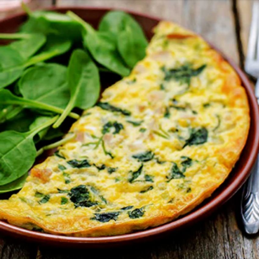 اسفناج تخم مرغ پنیر ایتالیایی