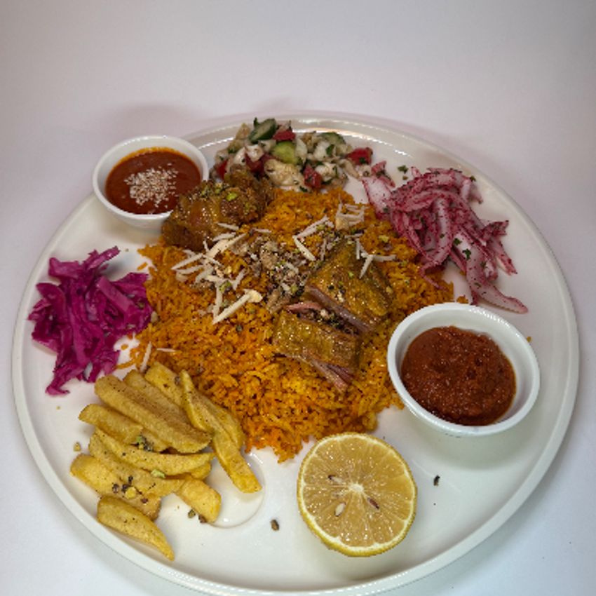 سردست گوساله +برنج عربی مندی +دورچین