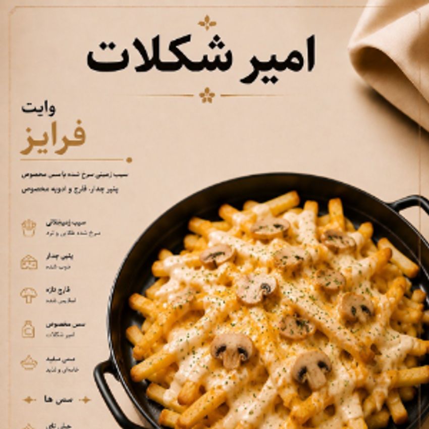 سیب زمینی ، سس قارچ امیر شکلات