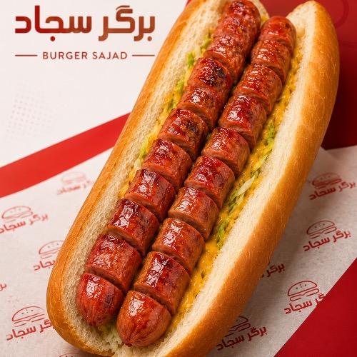هات داگ ۲عدد-گوجه-کاهو-خیارشور-سس مخصوص